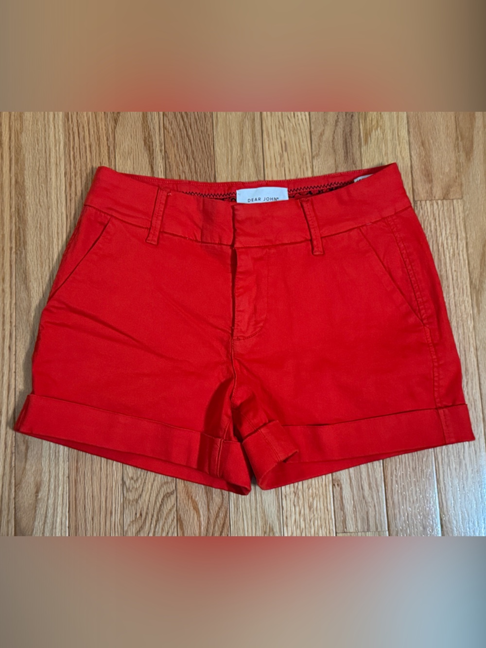 Dear John Red Women's Cuffed Chino Shorts